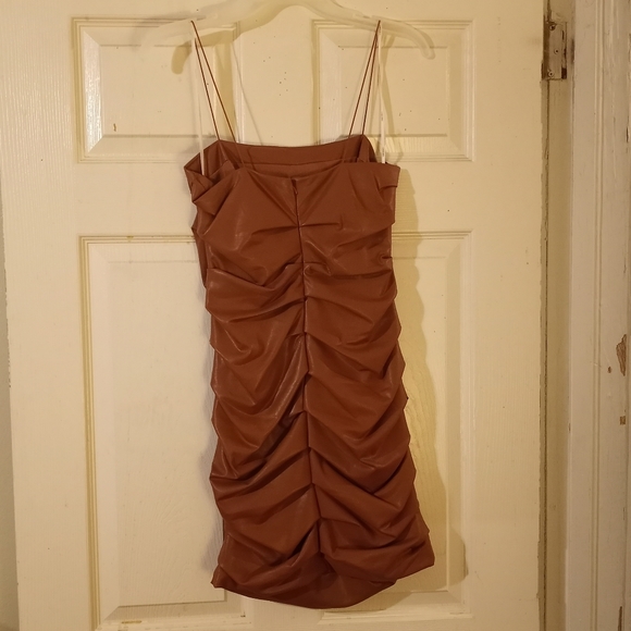 FOREVER 21 Brown Leather Mini Dress - Picture 2 of 4